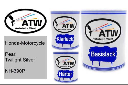 Honda-Motorcycle, Pearl Twilight Silver, NH-390P: 1L Lackdose + 1L Klarlack + 500ml Härter - Set, von ATW Autoteile West.